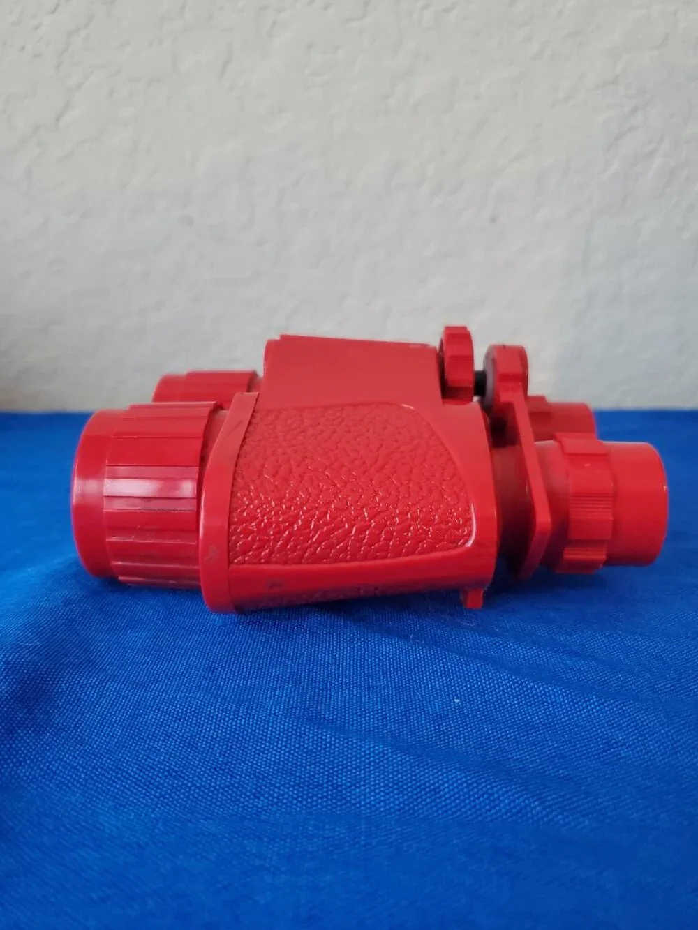 Vintage Red Non Prismatic Childrens Binoculars Made In Italy Retro Toy